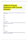 CISM CH 6 Exam Questions with Correct Answers 