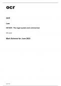 ocr AS Level Law H018/01 June2023 Question Paper and Mark scheme.