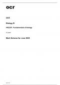 ocr A Level Biology B H422/01 June2023 Question Paper and Mark Scheme