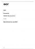 ocr A Level Economics H460-02 June2023 Mark Scheme.