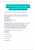 ARRT VASCULAR-INTERVENTIONAL RADIOGRAPHY STUDY GUIDE EXAM QUESTIONS AND ANSWERS