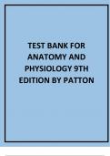 TEST BANK FOR ANATOMY AND PHYSIOLOGY 9TH EDITION BY PATTON