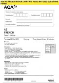 AQA AS FRENCH PAPER 2 WRITING 7651/2 MAY 2023 QUESTIONS PAPER