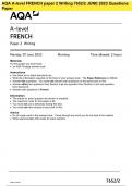 AQA A-level FRENCH paper 2 Writing 7652/2 JUNE 2023 Questions Paper