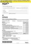 AQA AS GERMAN PAPER 1 Listening, Reading and Writing 7661/1 May 2023 Questions Paper