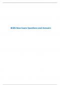 BCBS New Exam Questions and Answers