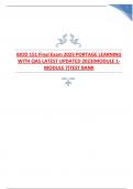 Portage Learning BIOD 151 Anatomy and Physiology 1 All EXAMS(MODULE 1 - MODULE 7) TEST BANK LATEST UPDATED 2023-2024