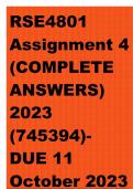 RSE4801 Assignment 4 (COMPLETE ANSWERS) 2023 (745394)- DUE 11 October 2023