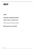 ocr GCSE Chemistry A (Gateway Science) J248-01 June2023 Mark Scheme.