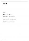 ocr GCSE Mathematics J560/01 June2023 Question Paper and Mark Scheme.