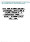 2023 HESI PHARMACOLOGY (PHARM) EXAM VERSION 1 (V1) BRANDNEW Q & A GUARANTEED PASS | A+ | ACTUAL SCREENSHOTS INCLUDED.