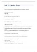 Lab 13 Practice Exam questions n answers 2023