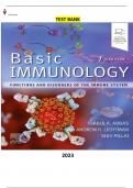 Test Bank - Basic Immunology-Functions and Disorders of the Immune System 7th Edition by Abul K. Abbas, Andrew H. Lichtman & Shiv Pillai- Complete, Elaborated and Latest Test Bank. ALL Chapters (1-12) Included and Updated 