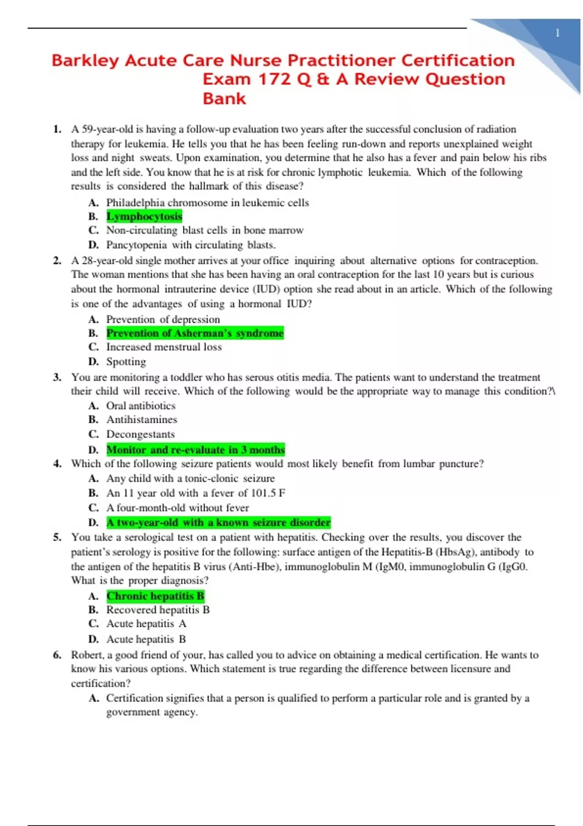 barkley-acute-care-nurse-practitioner-certification-exam-172-q-a