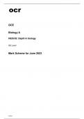 ocr AS Level Biology A H020/02 Mark Scheme June2023.