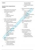 PRACTICE TEST FOUNDATION OF NURSING 2023 WITH A+ ANSWERS