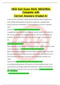 HESI Exit Exam NGN 2023/2024 Complete with Correct Answers Graded A+