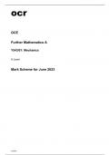 ocr A Level Further Mathematics A Y543/01 Mark Scheme June2023.