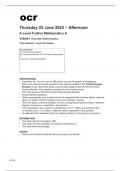 ocr A Level Further Mathematics A Y544/01 Question Paper June2023.