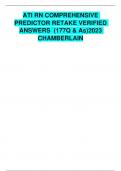 ATI RN COMPREHENSIVE PREDICTOR RETAKE VERIFIED  ANSWERS (177Q & As)2023  CHAMBERLAIN