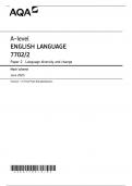 AQA A LEVEL ENGLISH LANGUAGE PAPER 2 2023 MARK SCHEME (7701/2: Language diversity and change)