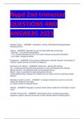 Nypd 2nd trimester QUESTIONS AND  ANSWERS 2023