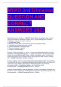 NYPD 3rd Trimester  QUESTION AND  CORRECT  ANSWERS 2023