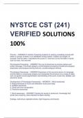 NYSTCE CST (241) VERIFIED SOLUTIONS  100%