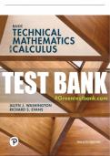 Test Bank For Basic Technical Mathematics with Calculus 12th Edition All Chapters - 9780137582792