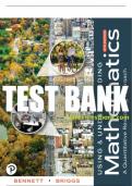 Test Bank For Using & Understanding Mathematics: A Quantitative Reasoning Approach 8th Edition All Chapters - 9780137574971