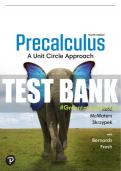 Test Bank For Precalculus: A Unit Circle Approach 4th Edition All Chapters - 9780137552467