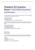 Pediatric ATI practice  Exam 1 2023/2024 Questions  and Answers