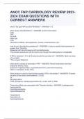 ANCC FNP CARDIOLOGY REVIEW 2023-2024 EXAM QUESTIONS WITH CORRECT ANSWERS 