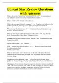 Bonent Star Review Questions with Answers