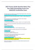  2023 Frances Guide Question Bank | Pass  Your Adult-Gerontology Acute Care  (AGACNP) Certification Exam   