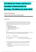 Test Bank for Potter and Perry's Canadian Fundamentals of Nursing, 7th Edition by Astle 2023 