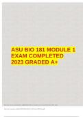 ASU BIO 181 MODULE 1EXAM COMPLETED2023 GRADED A+.