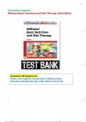 TEST BANK FOR WILLIAMS’ BASIC NUTRITION AND DIET THERAPY 16TH EDITION BY NIX