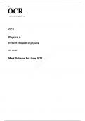 OCR AS Level Physics A H156/01 JUNE 2023 MARK SCHEME: Breadth in physics