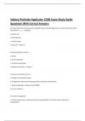 Indiana Pesticide Applicator CORE Exam Study Guide Questions With Correct Answers 