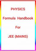 Physics  Complete Formula Booklet  For Class-11 ,  Class-12 and   JEE  Mains  and  Intermediate