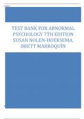 Test Bank for Abnormal Psychology 7th Edition Susan Nolen-Hoeksema, Brett Marroquín.