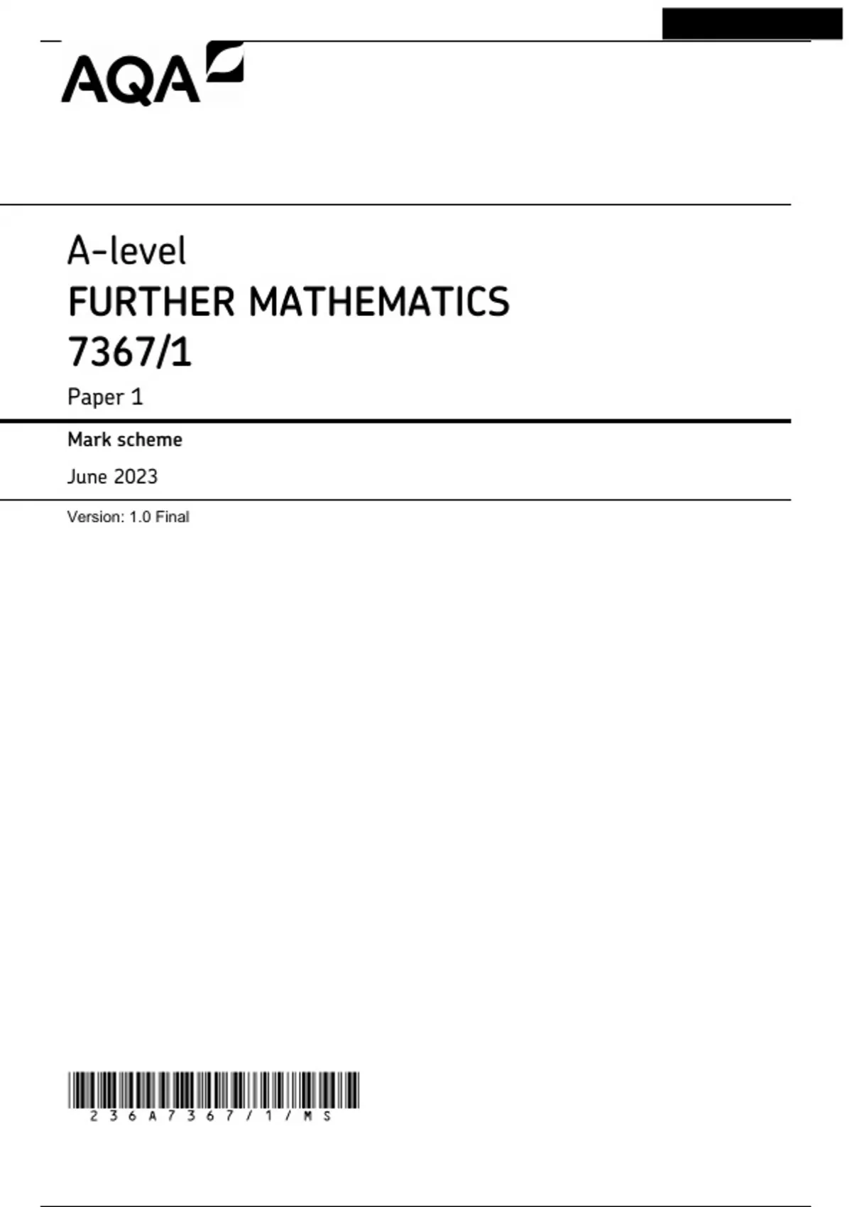 aqa-a-level-further-mathematics-7367-1-paper-1-mark-scheme-june-2023