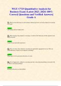 WGU C723 Quantitative Analysis for Business Exam (Latest 2023/ 2024) 100% Correct| Questions and Verified Answers| Grade A