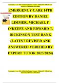 Complete Test Bank Emergency Care 14th Edition Daniel Limmer Questions & Answers with rationales (Chapter 1-41)