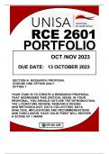 RCE2601 PORTFOLIO  DUE OCTOBER2023