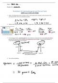 Classwork on calculating percentage yield