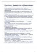 Final Exam Study Guide I/O Psychology