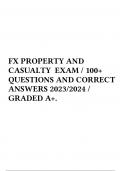 FX PROPERTY AND CASUALTY EXAM / 100+ QUESTIONS AND CORRECT ANSWERS 2023/2024 / GRADED A+.