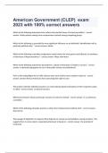 American Government (CLEP)  exam 2023 with 100% correct answers